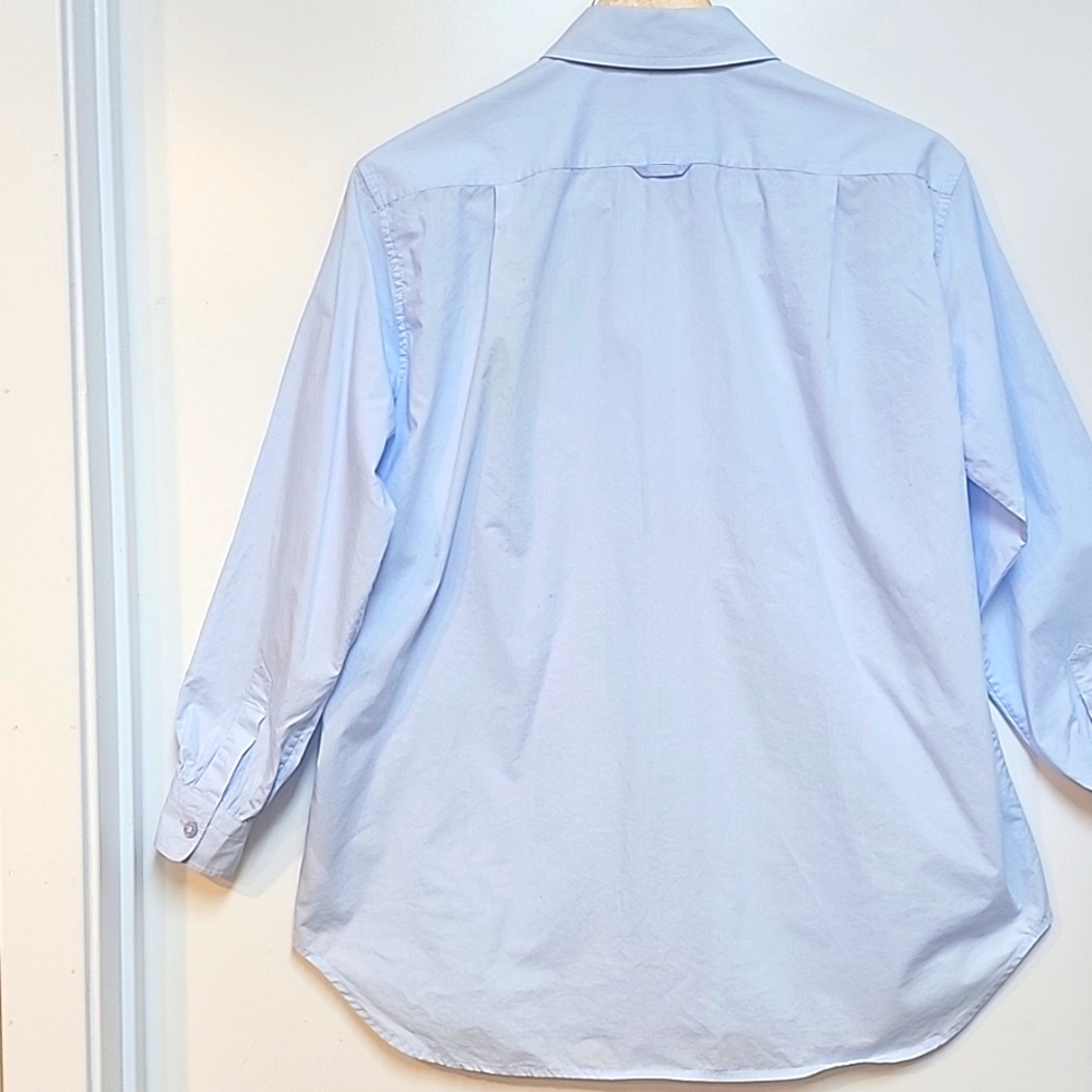 Tory Burch Light Blue Button Down Shirt with Gold Embroidery - Picture 12 of 16
